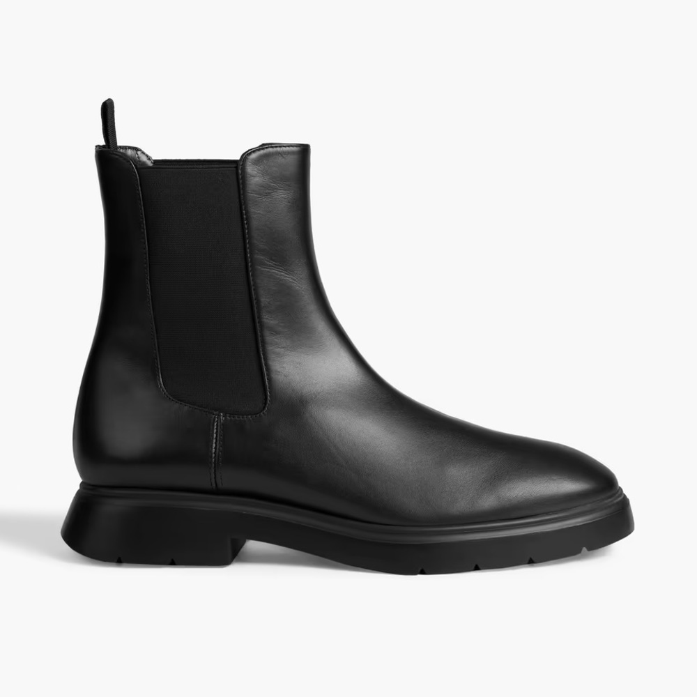 STUART WEITZMAN Mckenzee Leather Chelsea Boots in Black Chunky 90s Y2K Booties - Picture 2 of 15